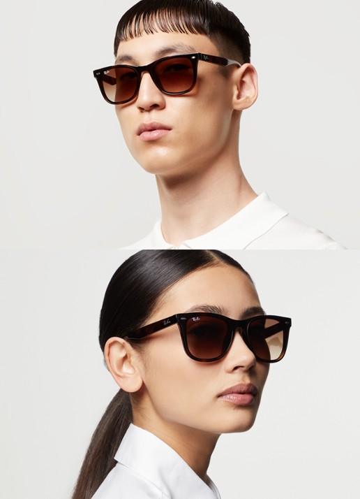 Ray-Ban Wayfarer zonnebril RB4420   - voorkant 2 donkerbruin