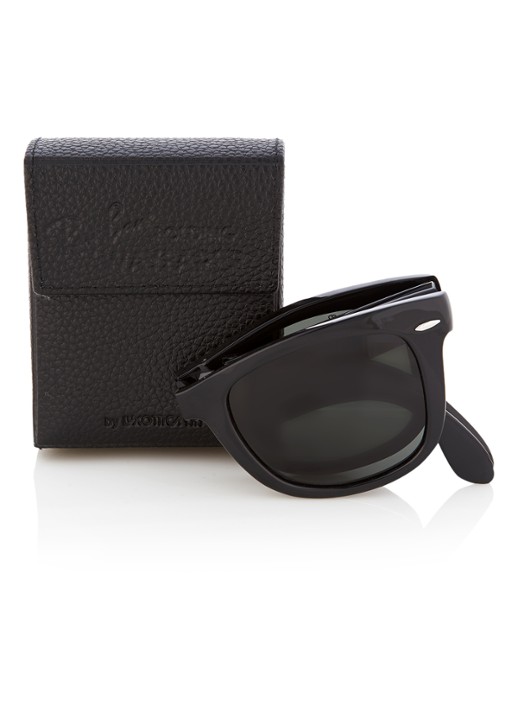 Ray-Ban Zonnebril Wayfarer Folding gepolariseerd en opvouwbaar RB4105 - detail 3 zwart