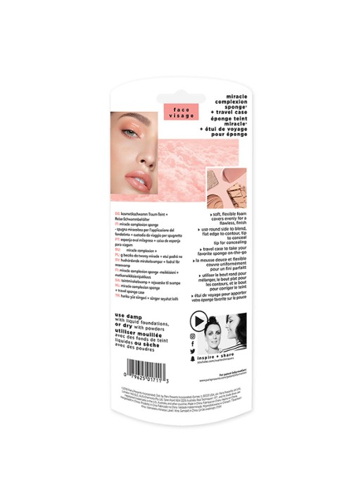 Real Techniques Miracle Complexion Sponge + Case - make-upspons met houder - mini - detail 2 oranje