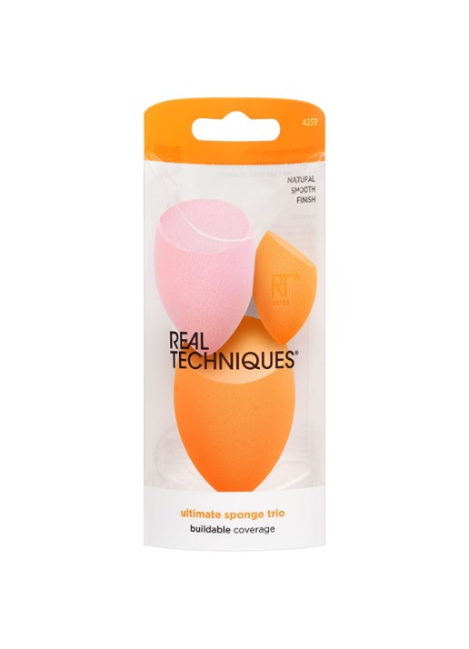 Real Techniques Ultimate Makeup Sponge Blending and Setting Trio - make-up spons set van 3  - voorkant 3 undefined