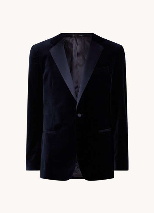 Reiss Ace regular fit colbert van fluweel met borstzak - voorkant 2 donkerblauw