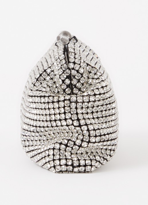 Reiss Adaline clutch met strass met afneembare schouderriem - detail 2 zilver