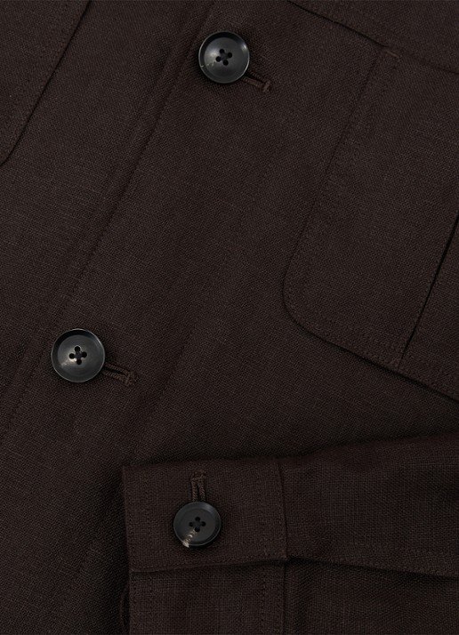 Reiss Adam jack in linnenblend - detail 6 chocoladebruin