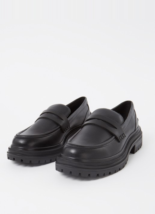 Reiss Adele loafer van leer - detail 2 black / zwart