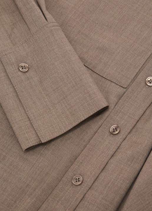 Reiss Adie blouse in wolblend - detail 5 donkerbeige