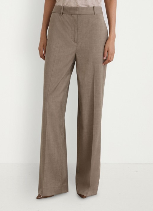 Reiss ADIE high waist wide fit pantalon van wol