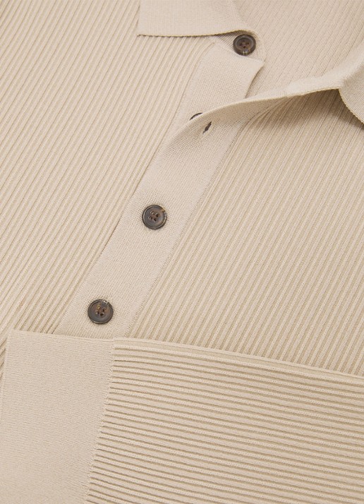 Reiss Admiral regular fit polo met ribstructuur - detail 7 beige