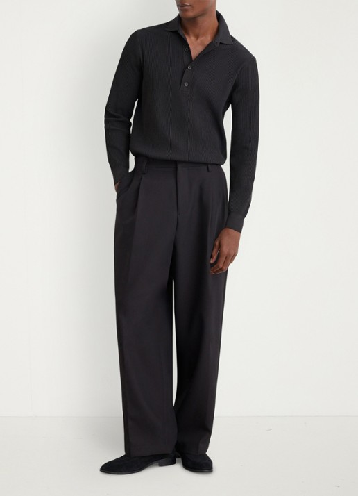 Reiss Admiral regular fit polo met ribstructuur - voorkant 3 donkergroen
