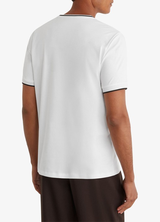 Reiss Ainsley T-shirt met gestreept detail - achterkant white / wit