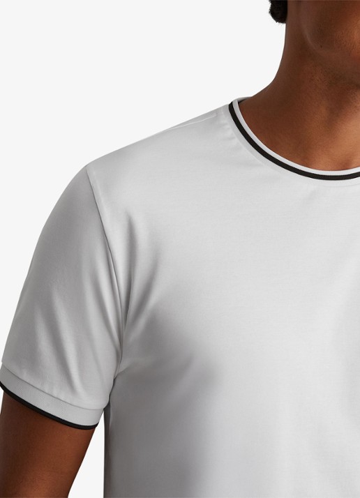 Reiss Ainsley T-shirt met gestreept detail - detail 4 white / wit