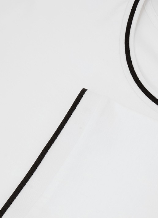 Reiss Ainsley T-shirt met gestreept detail - detail 5 white / wit