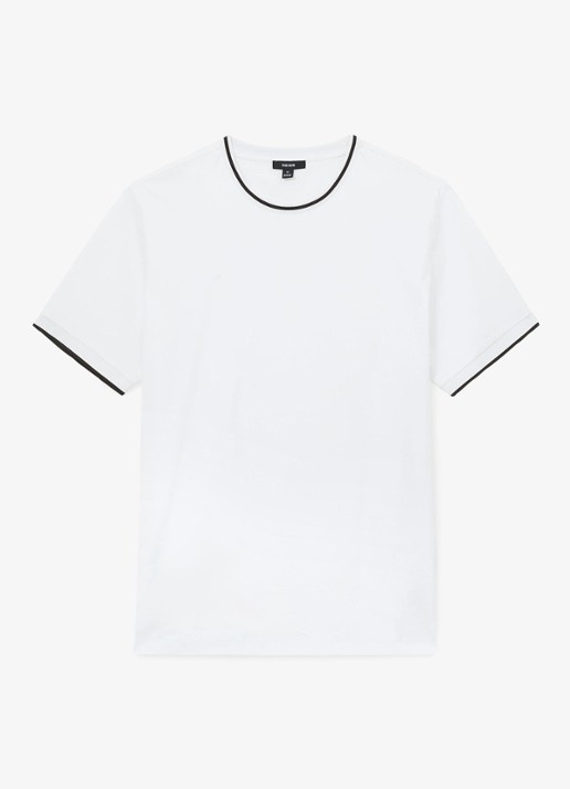 Reiss Ainsley T-shirt met gestreept detail - voorkant 6 white / wit