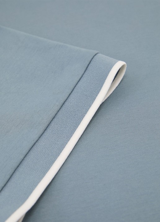 Reiss Ainsley T-shirt met gestreept detail - detail 6 staalblauw