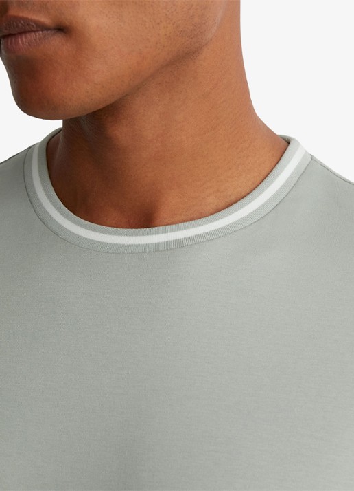 Reiss Ainsley T-shirt met gestreept detail - detail 2 lindegroen