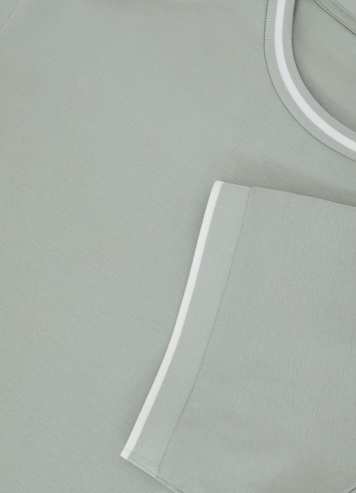 Reiss Ainsley T-shirt met gestreept detail - detail 3 lindegroen