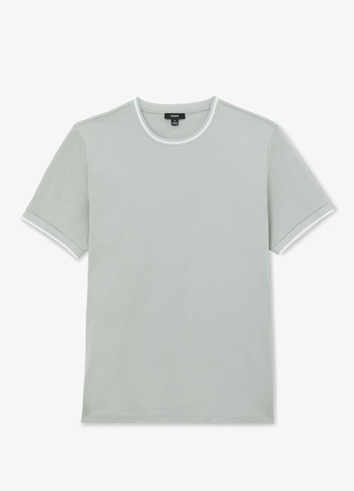 Reiss Ainsley T-shirt met gestreept detail - voorkant 5 lindegroen