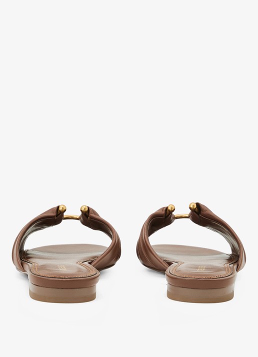 Reiss Alana slipper van leer - achterkant bruin