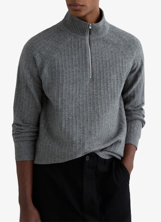 Reiss Aldershop grofgebreid trui met halve rits