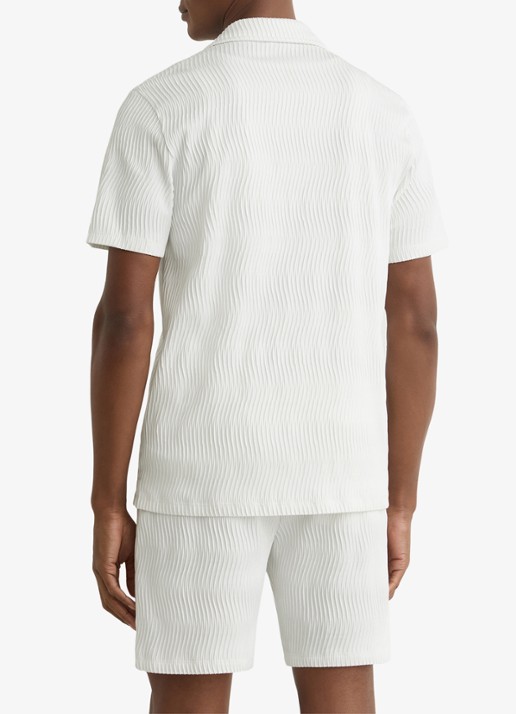 Reiss Aleo overhemd met structuur  - achterkant 3 white / wit