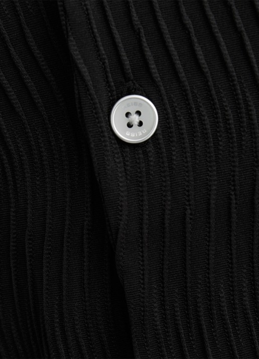 Reiss Aleo overhemd met structuur  - detail 4 black / zwart