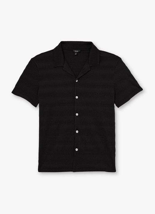 Reiss Aleo overhemd met structuur  - voorkant black / zwart
