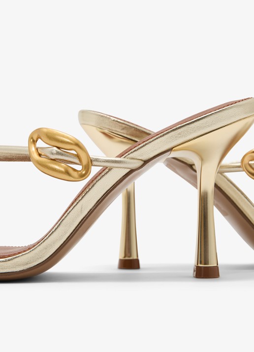 Reiss Alex muiltje van leer met metallic finish - detail 4 goud