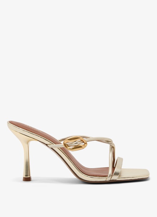 Reiss Alex muiltje van leer met metallic finish