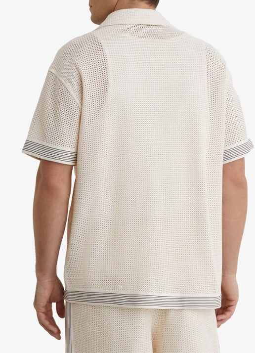 Reiss Aliso overhemd van crochet - achterkant 3 creme