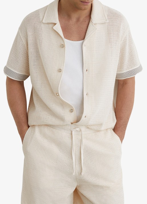 Reiss Aliso overhemd van crochet