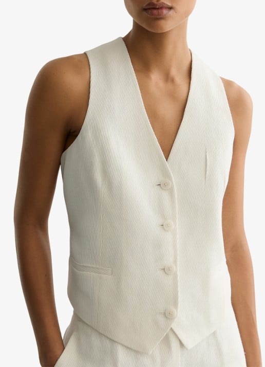 Reiss Alyx gilet in linnenblend met structuur