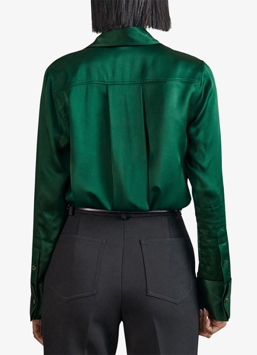 Reiss Ameira blouse van zijde - achterkant groen