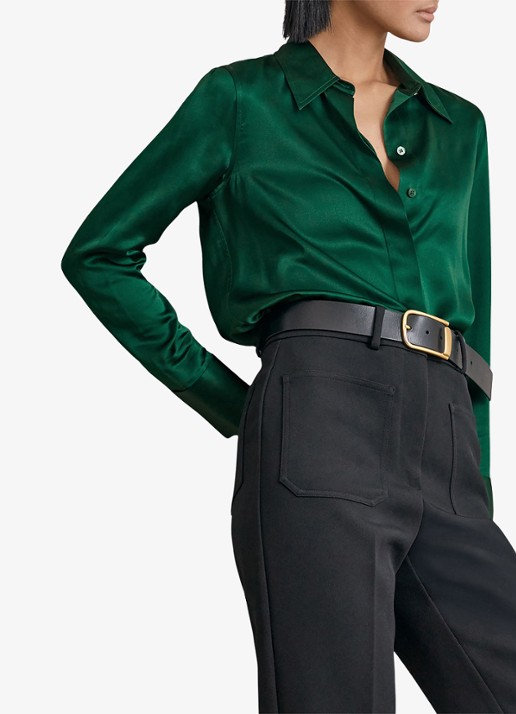 Reiss Ameira blouse van zijde - detail 4 groen