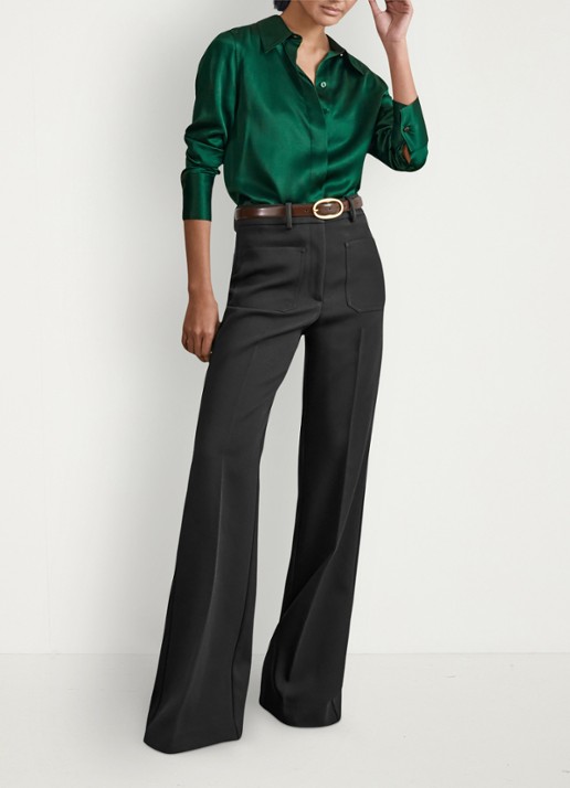 Reiss Ameira blouse van zijde - voorkant 3 groen