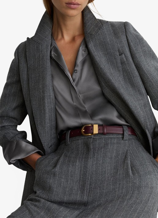Reiss Ameira blouse van zijde - detail 2 donkergrijs