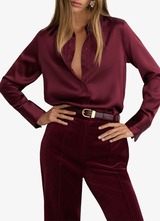 Reiss Ameira blouse van zijde - detail 4 rood