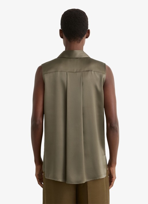 Reiss Amelia blouse van zijde - achterkant 3 khaki