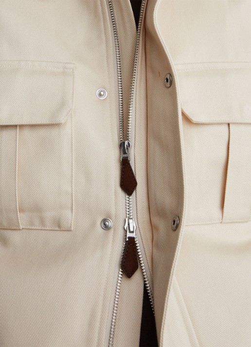 Reiss Americas bomberjack met klepzakken  - detail 5 stone / beige