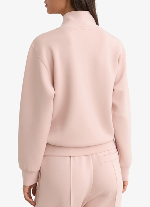 Reiss ANNABEL Premium Interlock Shawl-Neck Sweatshirt with Modal - achterkant roze