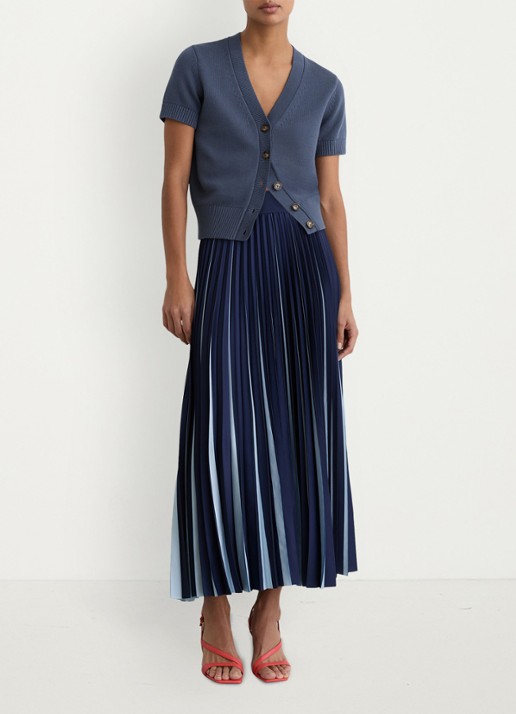 Reiss Anya fijngebreid vest in wolblend - voorkant 3 donkerblauw