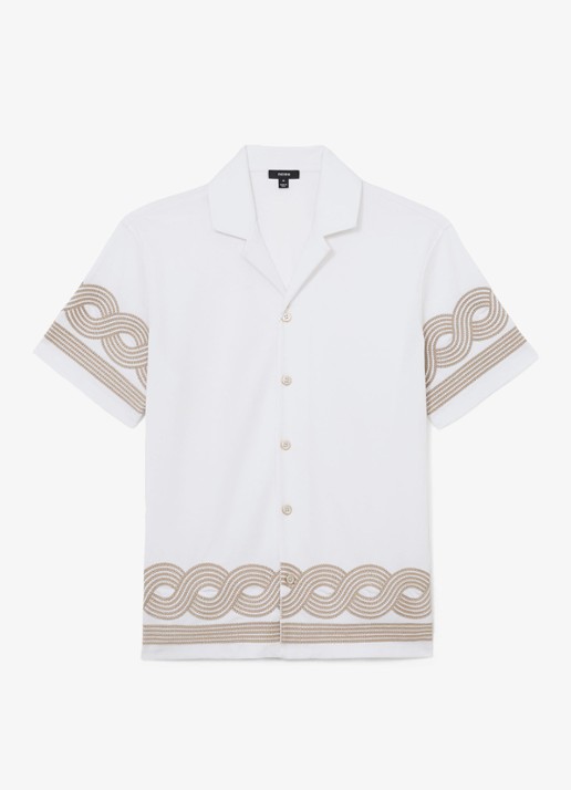 Reiss Arden regular fit overhemd met borduring - voorkant white / wit