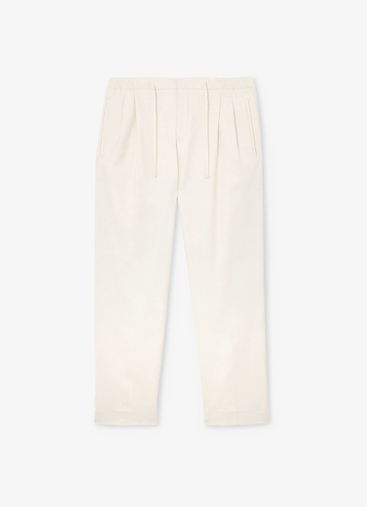 Reiss Arden regular fit pantalon met steekzakken - voorkant gebroken wit