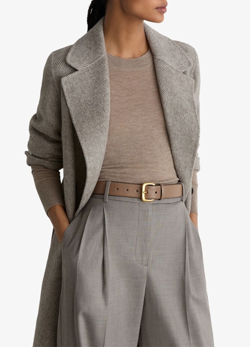 Reiss Arden riem van leer - detail 4 bruin