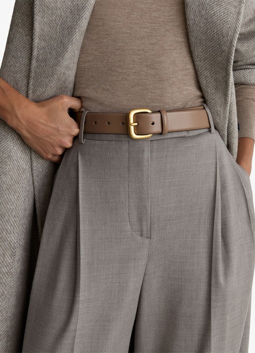 Reiss Arden riem van leer - voorkant 2 bruin