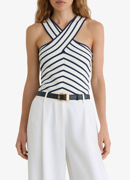 Reiss Aria fijngebreide top met streepprint