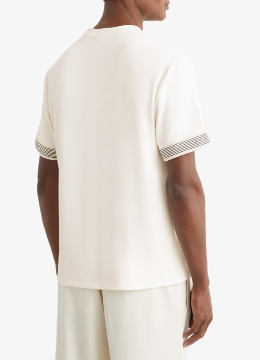 Reiss Aries T-shirt met structuur - achterkant gebroken wit