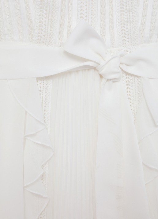 Reiss Armina mini jurk met strikceintuur - detail 6 wit