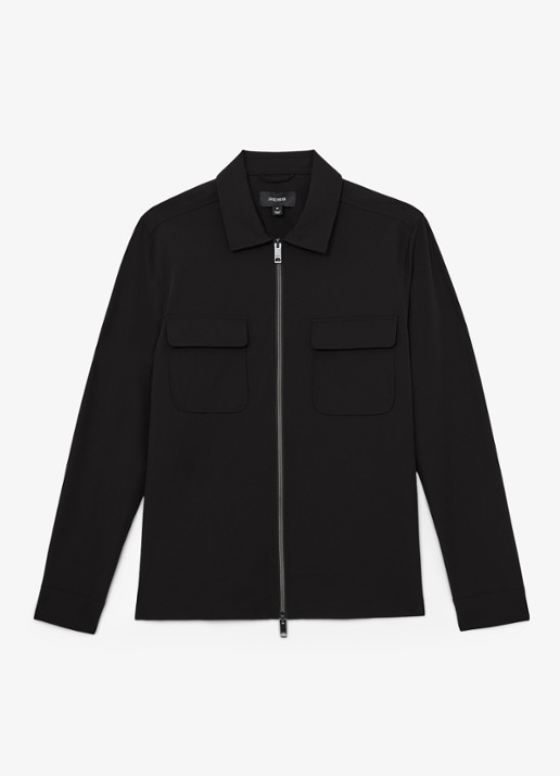 Reiss Ascend overshirt met borstzakken - voorkant zwart