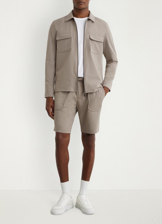 Reiss Ascend straight fit korte broek met steekzakken - detail 5 taupe