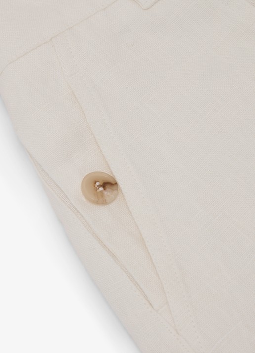 Reiss ASHBY Linen Shorts - detail 3 wit