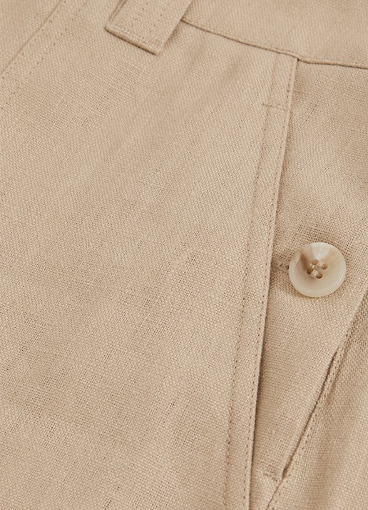 Reiss ASHBY Linen Shorts - detail 5 beige